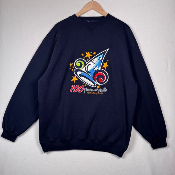 Vtg Walt Disney World Sweatshirt 100 Years Of Magic Pullover Adult XL Nostalgia - Picture 1 of 6